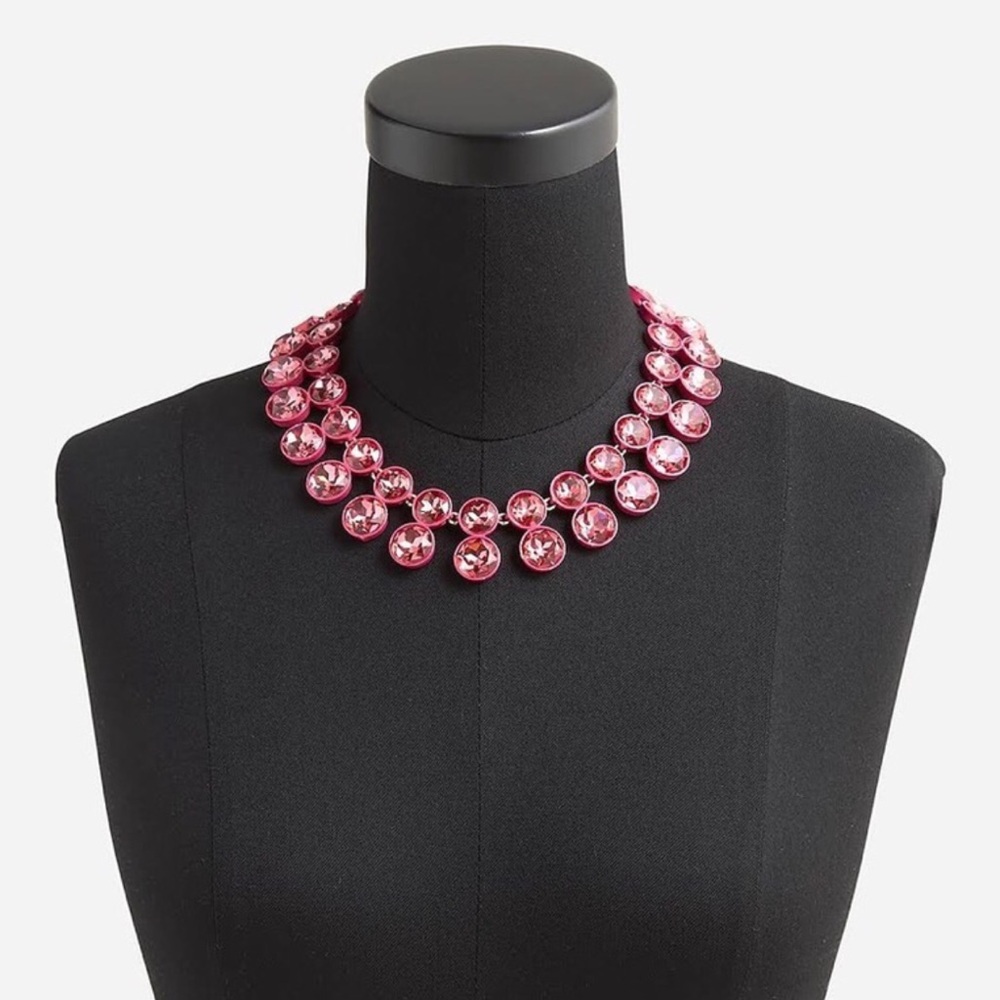 J.CREW Crystals Gemstones Statement Necklace New With Tag - Picture 2 of 7